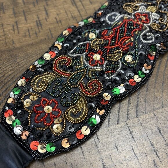 Speyer Milor Formal Dress Belt Women M L Black Multicolor Beaded Sequin Handmade main image 5